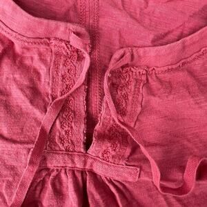 Eddie Bauer cotton tank top, V-neck with ties, coral/pink women's size S